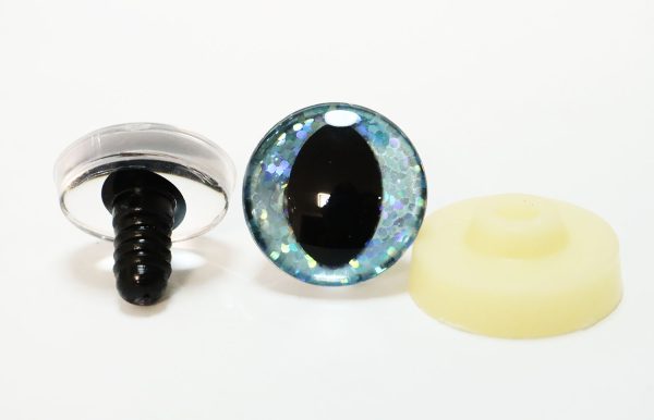 B11-light blue color disc 3D cat eyes black pupil  toy eyes with sinker washer 10mm-30mm option  for craft doll