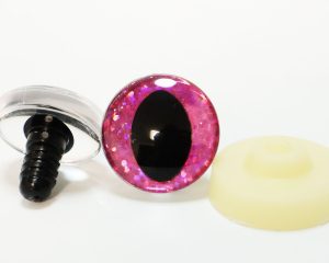 B11-dark pink color disc 3D cat eyes black pupil  toy eyes with sinker washer 10mm-30mm option  for craft doll