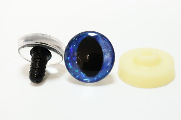 B11-dark blue color disc 3D cat eyes black pupil  toy eyes with sinker washer 10mm-30mm option  for craft doll