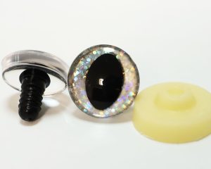 B11-silver color disc 3D cat eyes black pupil  toy eyes with sinker washer 10mm-30mm option  for craft doll
