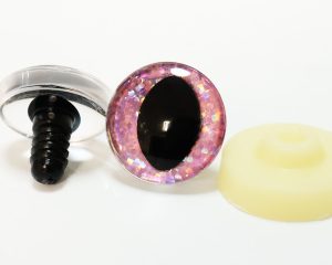 B11-light pink color disc 3D cat eyes black pupil  toy eyes with sinker washer 10mm-30mm option  for craft doll