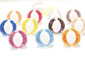 MIXED COLOR 25mm 3D cat  eyes white pupil  toy eyes with sinker washer-T10