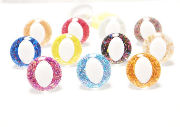 MIXED COLOR 25mm 3D cat  eyes white pupil  toy eyes with sinker washer-T10