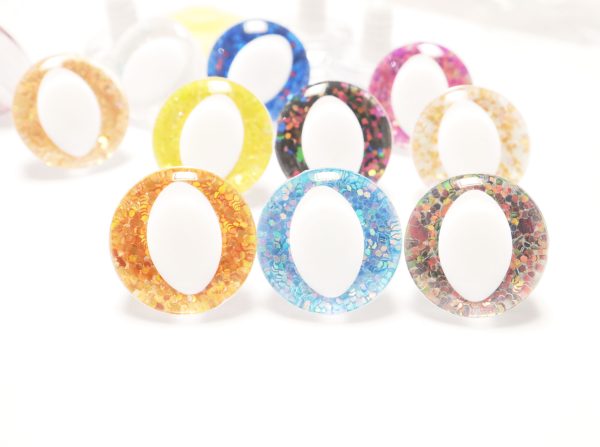 MIXED COLOR 25mm 3D cat  eyes white pupil  toy eyes with sinker washer-T10 - Image 3