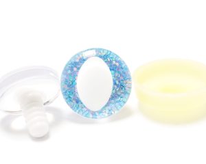 T10-blue 25mm 3D cat eyes white pupil toy eyes with sinker washer for diy craft doll findings
