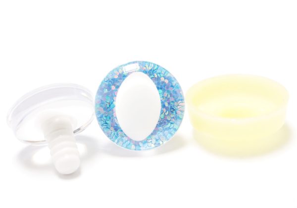 T10-blue  25mm 3D cat  eyes white pupil  toy eyes with sinker washer for diy craft doll findings