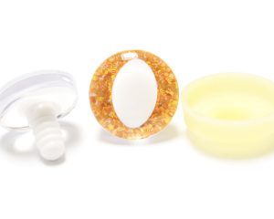 T10-orange 25mm 3D cat eyes white pupil toy eyes with sinker washer for diy craft doll findings