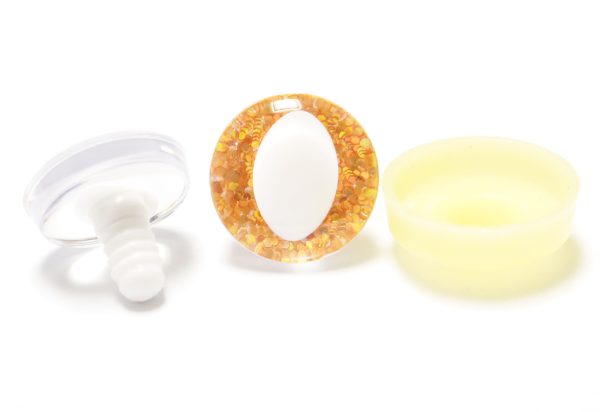 T10-orange  25mm 3D cat  eyes white pupil  toy eyes with sinker washer for diy craft doll findings