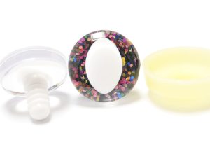 T10-mix glitter 25mm 3D cat  eyes white pupil  toy eyes with sinker washer for diy craft doll findings
