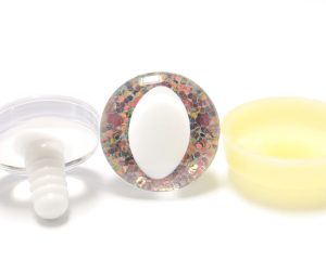 T10-gray disc 25mm 3D cat  eyes white pupil  toy eyes with sinker washer for diy craft doll findings