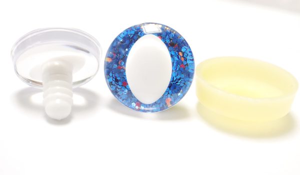 T10-dark blue disc 25mm 3D cat  eyes white pupil  toy eyes with sinker washer for diy craft doll findings