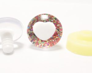 HS12- red color disc 25mm 3D heart white pupil  toy safety  eyes with sinker washer for diy craft doll findings
