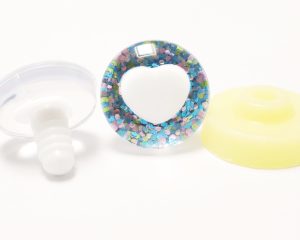 HS12- blue color disc 25mm 3D heart white pupil  toy safety  eyes with sinker washer for diy craft doll findings