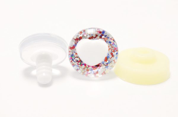 HS12- blue red silver  color disc 25mm 3D heart white pupil  toy safety  eyes with sinker washer for diy craft doll findings