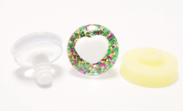 HS12- green purple gold color disc 25mm 3D heart white pupil  toy safety  eyes with sinker washer for diy craft doll findings