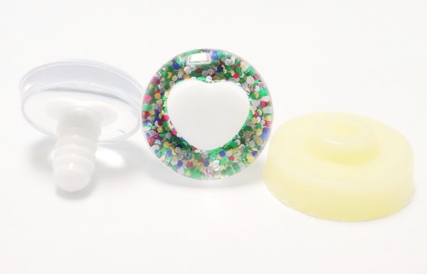 HS12- light green color disc 25mm 3D heart white pupil  toy safety  eyes with sinker washer for diy craft doll findings