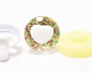 HS12- gold color disc 25mm 3D heart white pupil  toy safety  eyes with sinker washer for diy craft doll findings