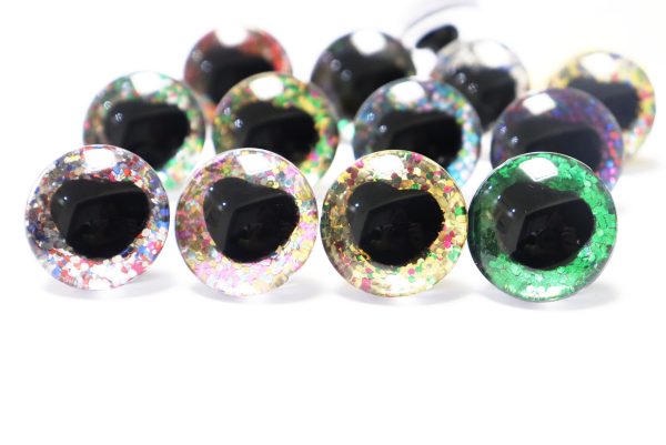 HS12-mixed color disc 25mm 3D heart  black  pupil  toy safety  eyes with sinker washer for diy craft doll findings - Image 2