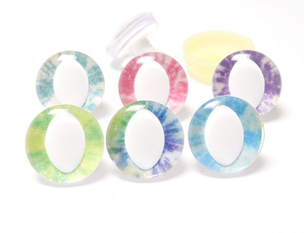 R6-MIXED COLOR disc 25mm 3D cat  eyes white pupil  toy eyes with sinker washer for diy craft doll findings - Image 3