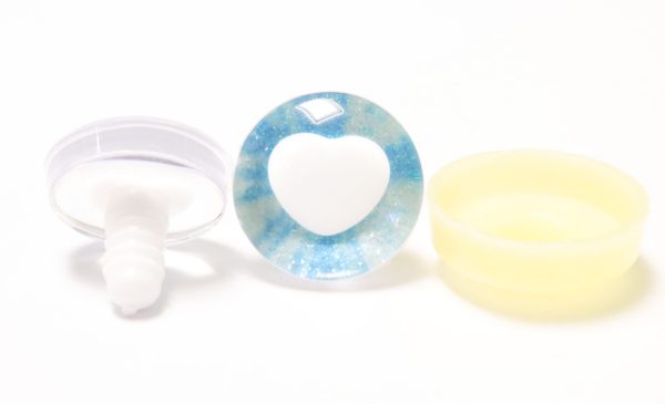 R6-MIXED COLOR disc 25mm 3D heart white pupil  toy eyes with sinker washer for diy craft doll findings - Image 3