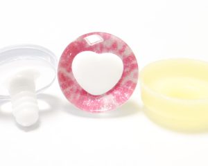 R6-MIXED COLOR disc 25mm 3D heart white pupil  toy eyes with sinker washer for diy craft doll findings
