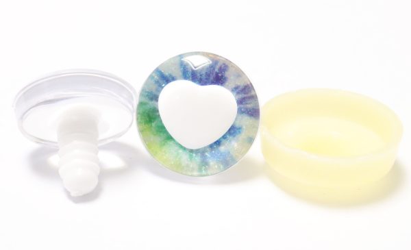 R6-MIXED COLOR disc 25mm 3D heart white pupil  toy eyes with sinker washer for diy craft doll findings - Image 5