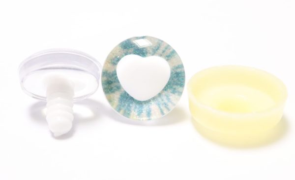 R6-MIXED COLOR disc 25mm 3D heart white pupil  toy eyes with sinker washer for diy craft doll findings - Image 6