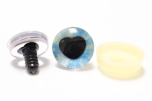 R6-MIXED COLOR disc 25mm 3D heart black pupil  toy eyes with sinker washer for diy craft doll findings - Image 5