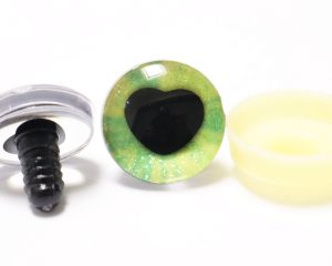 R6-MIXED COLOR disc 25mm 3D heart black pupil  toy eyes with sinker washer for diy craft doll findings