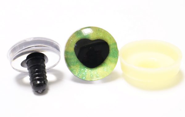 R6-MIXED COLOR disc 25mm 3D heart black pupil  toy eyes with sinker washer for diy craft doll findings
