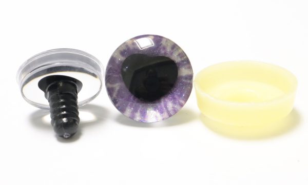 R6-MIXED COLOR disc 25mm 3D heart black pupil  toy eyes with sinker washer for diy craft doll findings - Image 6