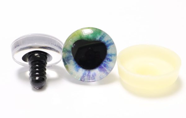 R6-MIXED COLOR disc 25mm 3D heart black pupil  toy eyes with sinker washer for diy craft doll findings - Image 8
