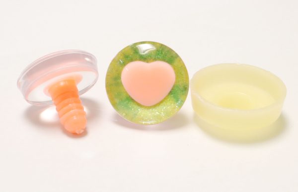 R6-MIXED COLOR disc 25mm 3D heart orange pink pupil  toy eyes with sinker washer for diy craft doll findings - Image 4