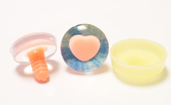 R6-MIXED COLOR disc 25mm 3D heart orange pink pupil  toy eyes with sinker washer for diy craft doll findings - Image 5