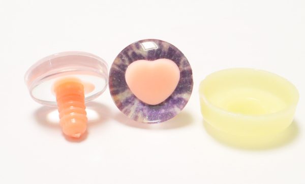 R6-MIXED COLOR disc 25mm 3D heart orange pink pupil  toy eyes with sinker washer for diy craft doll findings - Image 6