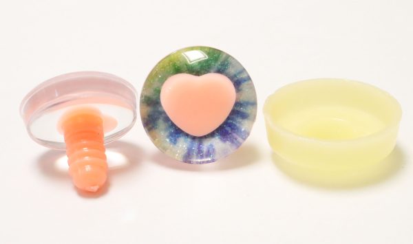 R6-MIXED COLOR disc 25mm 3D heart orange pink pupil  toy eyes with sinker washer for diy craft doll findings - Image 7