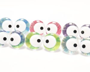 R6-MIXED COLOR disc 25mm 3D offcentre white pupil  toy eyes with sinker washer for diy craft doll findings