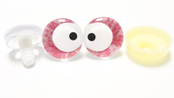 R6-MIXED COLOR disc 25mm 3D offcentre white pupil  toy eyes with sinker washer for diy craft doll findings - Image 4