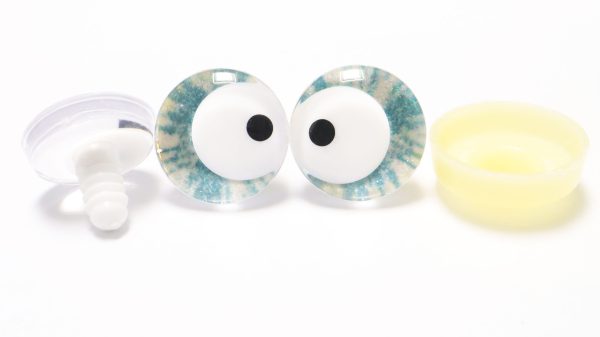R6-MIXED COLOR disc 25mm 3D offcentre white pupil  toy eyes with sinker washer for diy craft doll findings - Image 5