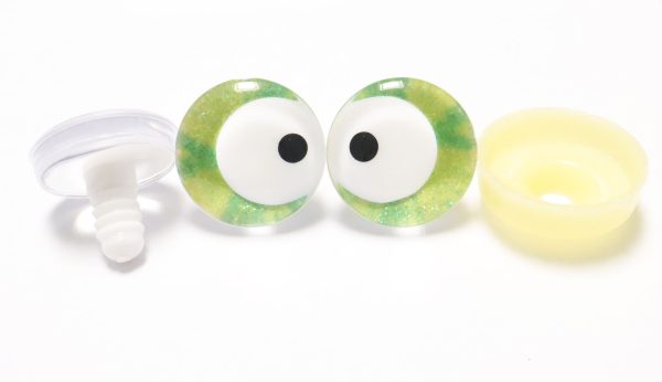 R6-MIXED COLOR disc 25mm 3D offcentre white pupil  toy eyes with sinker washer for diy craft doll findings - Image 6