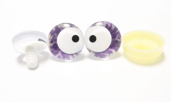 R6-MIXED COLOR disc 25mm 3D offcentre white pupil  toy eyes with sinker washer for diy craft doll findings - Image 7