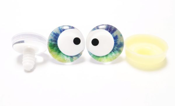 R6-MIXED COLOR disc 25mm 3D offcentre white pupil  toy eyes with sinker washer for diy craft doll findings - Image 8