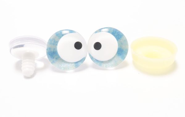 R6-MIXED COLOR disc 25mm 3D offcentre white pupil  toy eyes with sinker washer for diy craft doll findings - Image 9