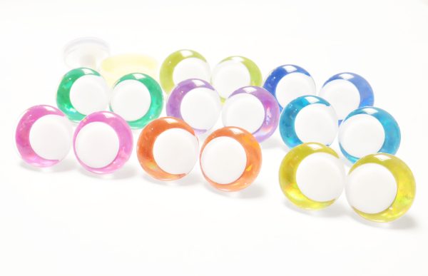 D12-MIXED COLOR 3D offcentre eyes white pupil clear toy eyes with sinker washer  14mm-35mm option  for craft doll - Image 2