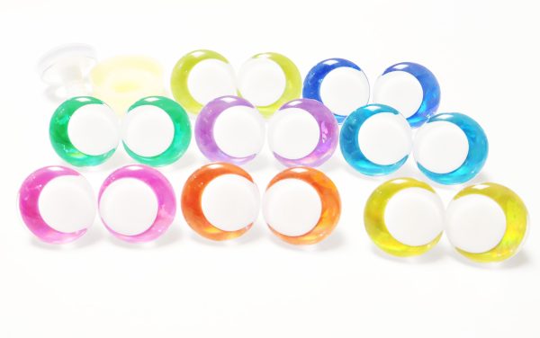 D12-MIXED COLOR 3D offcentre eyes white pupil clear toy eyes with sinker washer  14mm-35mm option  for craft doll