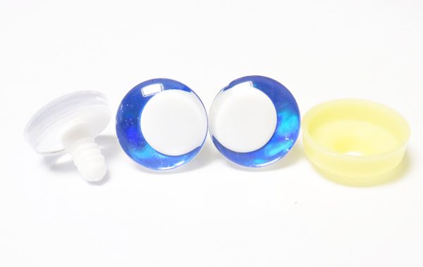 D12-MIXED COLOR 3D offcentre eyes white pupil clear toy eyes with sinker washer  14mm-35mm option  for craft doll - Image 11