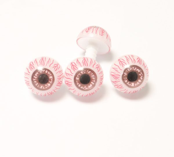 21mm pink & green pupil bloodshot eyes for diy plush doll findings with washer - Image 3