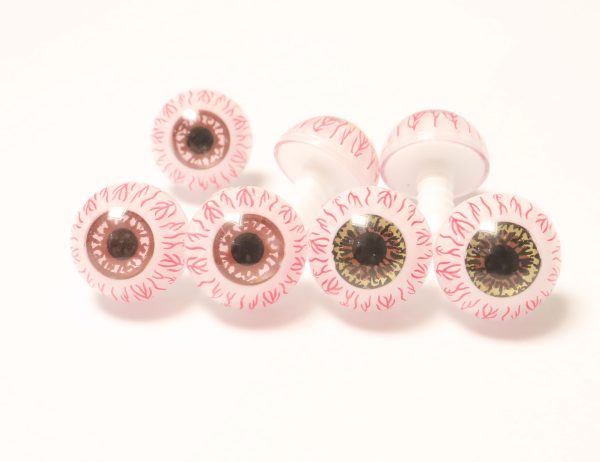 21mm pink & green pupil bloodshot eyes for diy plush doll findings with washer - Image 4