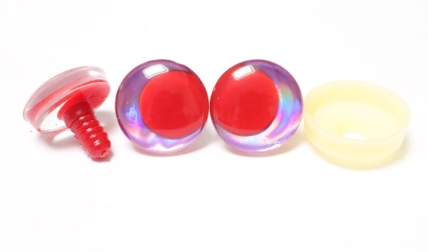 D12-mixed color disc 3D offcentre eyes red pupil clear toy eyes with sinker washer  14mm-35mm option  for craft doll - Image 10