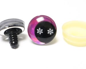D12-dark Pink disc 3D offcentre eyes black pupil with snow toy eyes with sinker washer 18mm-20mm-25mm option for craft doll
